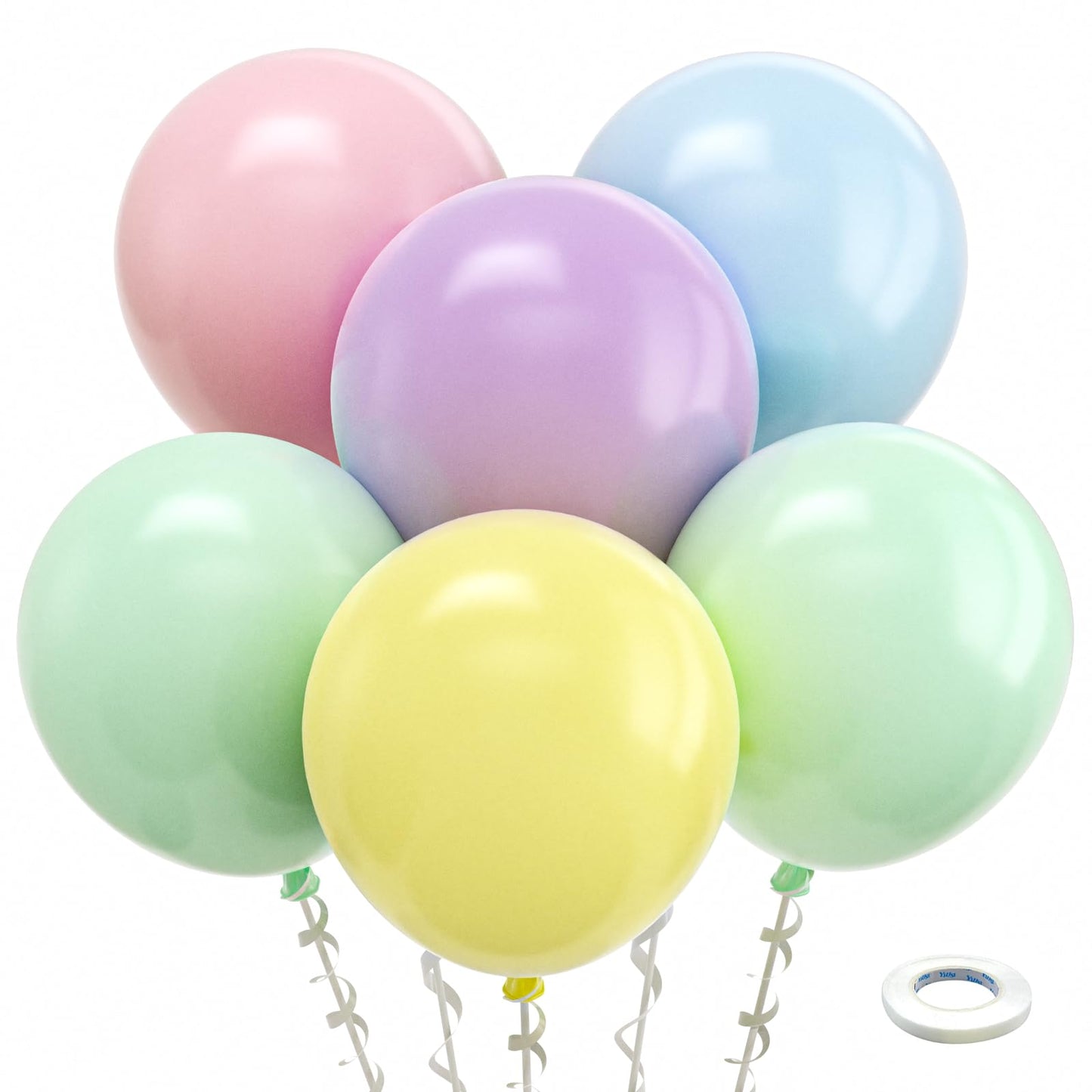 Bezente Pastel Balloons 18 Inch - 30 Pack Large Thick Macaron Balloons Big Round Multicolor Latex Balloons For Birthday Baby Sho