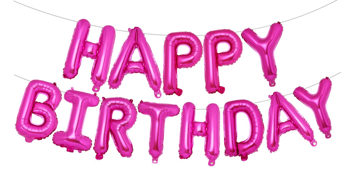 Pigetale Happy Birthday Banner, 16 Inch Mylar Foil Letters Sign Bunting Happy Birthday Balloon Letters Balloons Reusable Ecofrie