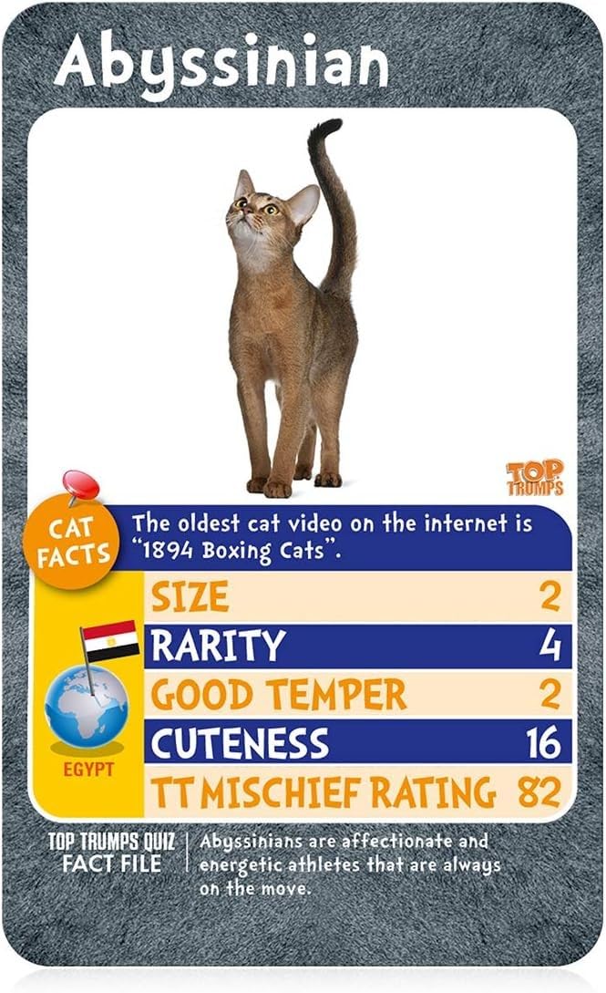 Top Trumps Cats Classics Card Game - Educational Fun for Ages 6+, Multicolor, One Size, Model WM01566-EN1-6