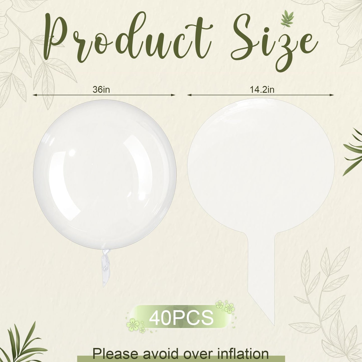 Sumind 40 Pcs Bobo Balloons Clear Balloons for Stuffing Bubble Transparente Burbuja for Valentines Christmas Wedding Birthday Pa