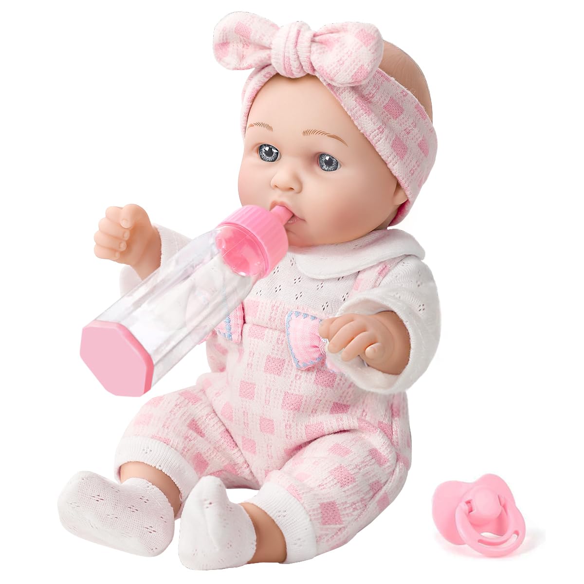 12 Girl Baby Doll Playset with Accessories and Clothes in Gift Box for Little Girls,12 Inch Small Realistic Baby Dolls Pacifier 