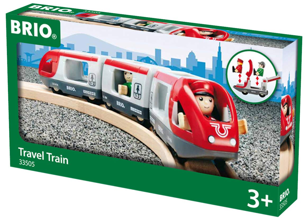 Brio World 33505 - Travel Train Set - Premium 5 Piece Wooden Toy Set For Toddlers | Ideal Birthday Compatible With All Brio Railway Toys