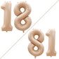 Goer Number 18 Balloons For 18Th Birthday Sweet 18 Party Decorations,42 Inch Jumbo Foil Helium 81 Balloons For 81St Birthday Party Decoration (Caramel)