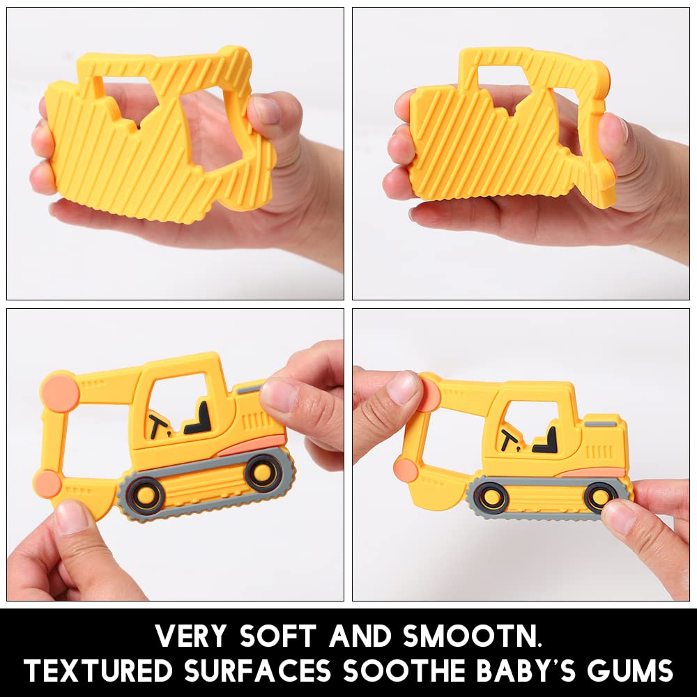 Baby Food Grade Silicone Carrier Vehicle Teether Toy With One Piece Design Pacifier Clip Holder,Teething Pain Relief Toys Gift S