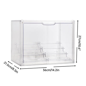 Bohoidee Clear Acrylic Display Case With Two Display Shelves For Figures, Dustproof Storage Organizer Box With Magnetic Door, Ac