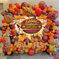 Gobble Till You Wobble Banner Backdrop 8x6FT Fall Maple Leaves Pumpkin Turkey Friendsgiving Photography Background Funny Rustic