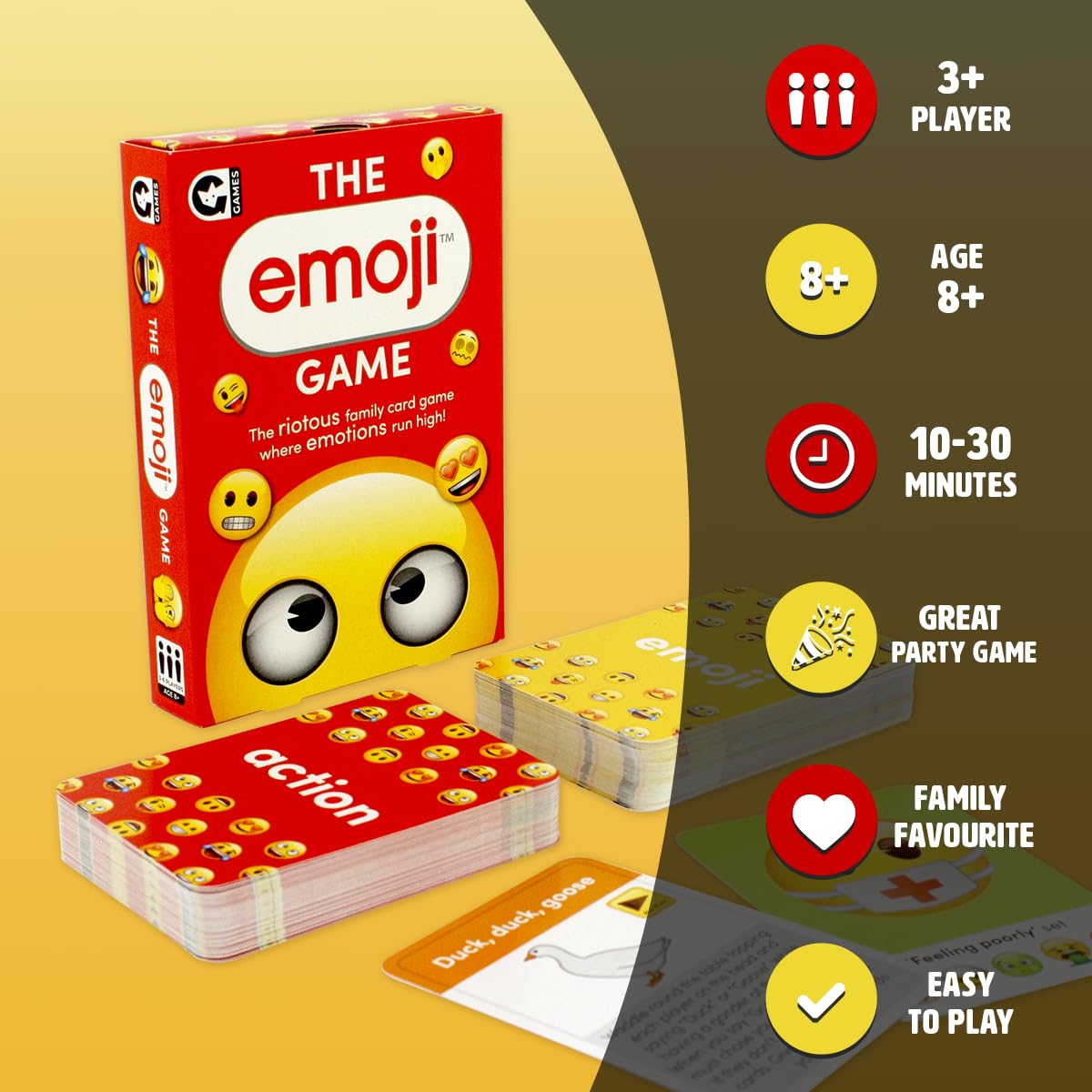Ginger Fox Official Emoji Card Game For The Family - Collect All The Emoji Cards In This Hilarious Party Game