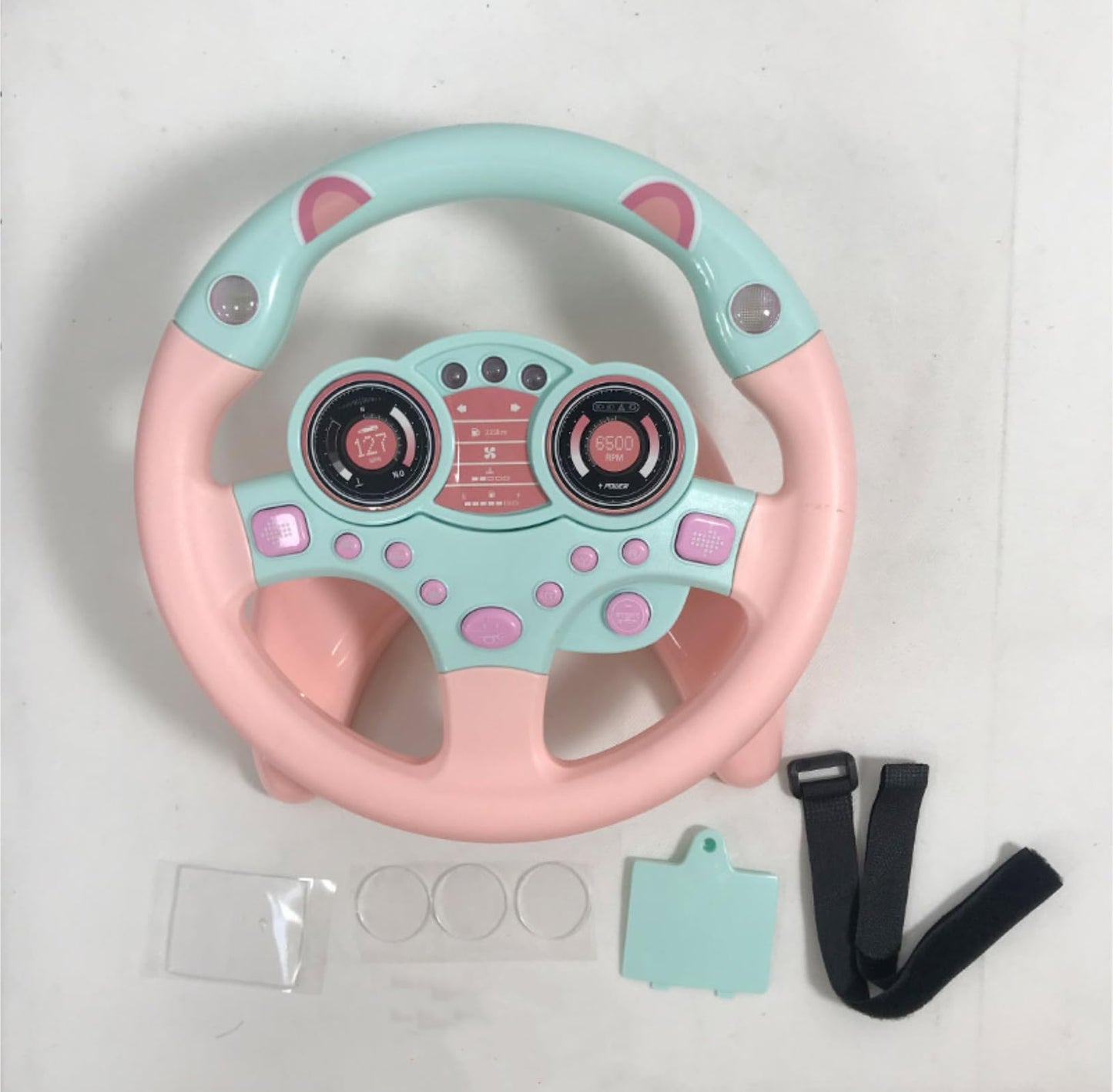Yohencin Baby Steering Wheel Toy, Kids Steering Wheel For Car Backseat A Variety Of Car Sound Effects To Develop Baby'S Auditory