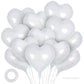 12 Pcs White Heart Balloons,18 Inch Heart Foil Balloons Love Balloons Valentine Balloons For Birthday Party Wedding Engagement P