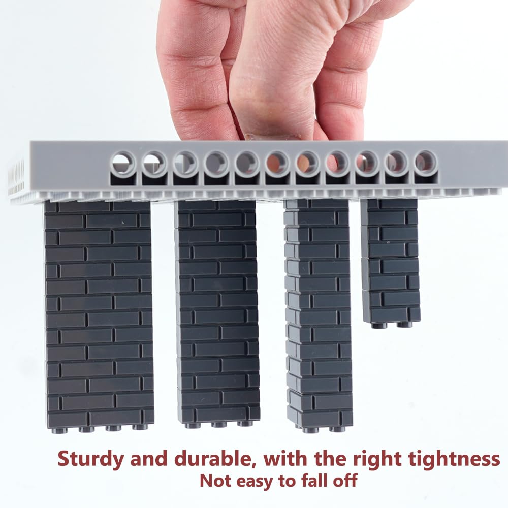 Wsryltch Classic Masonry Profile Bricks Pieces: 340 Pcs Wall Accessories Building Block Parts Sets(Dark Gray)