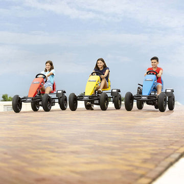BERG Pedal Kart with XL Frame B.Super Yellow BFR-3 | Childrens Vehicle, Pedal car with Adjustable seat, with Freewheel, Childre