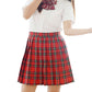 Beautifulfashionlife Women`S School Scottish Tartan High Waist Short Skirts (4Xl,Red Grey Brown)