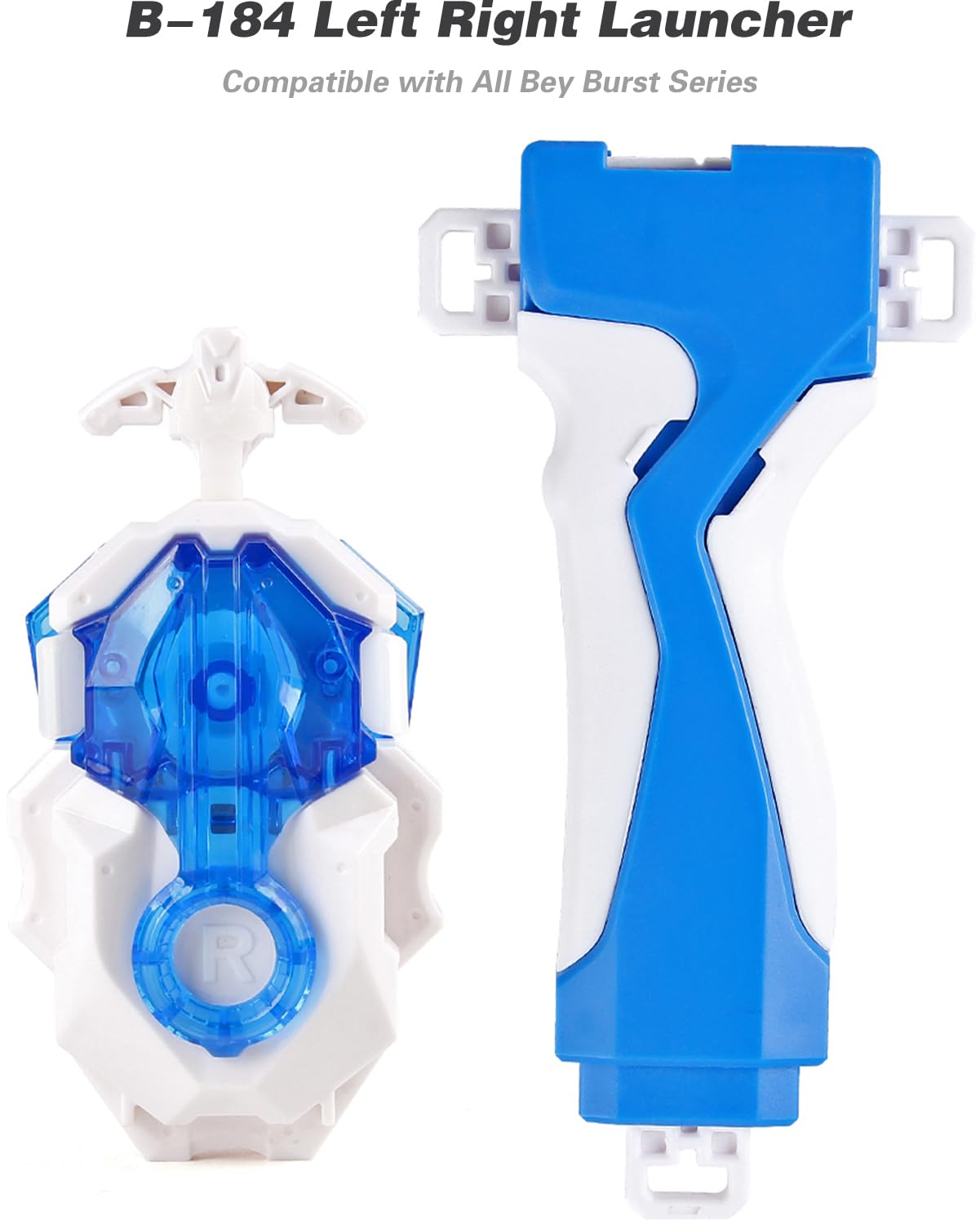 Bey Battling Tops Burst Launcher and Grip  Custom Bay cutting edge Launcher LR Left Right Spin DB Layer System Compatible with All Bey Burst Series (White)