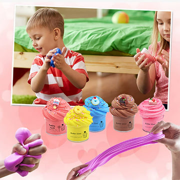 24 Pack Slime Kit, Butter Slime, Macaroon Colors Cake Donut And Fruit Party Favors Slime, Stretchy And Non-Sticky, Stress Relief Toy For Kids Partys