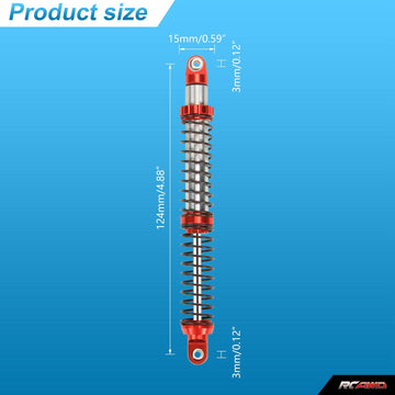RCAWD 120mm Shock Absorber Damper Universal for a lot of 1/10 RC Hobby Cars, Full Aluminum RC Shock Upgrades, 7075 Adjustable Sh