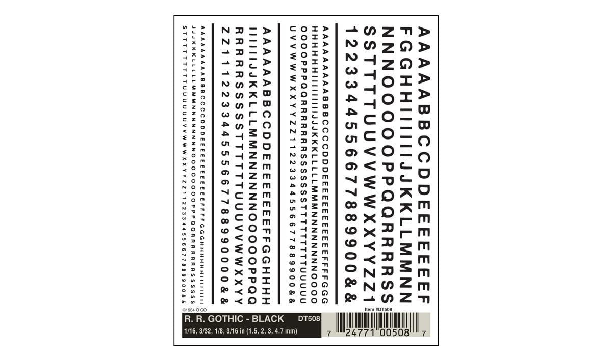 Railroad Gothic Letters, Black