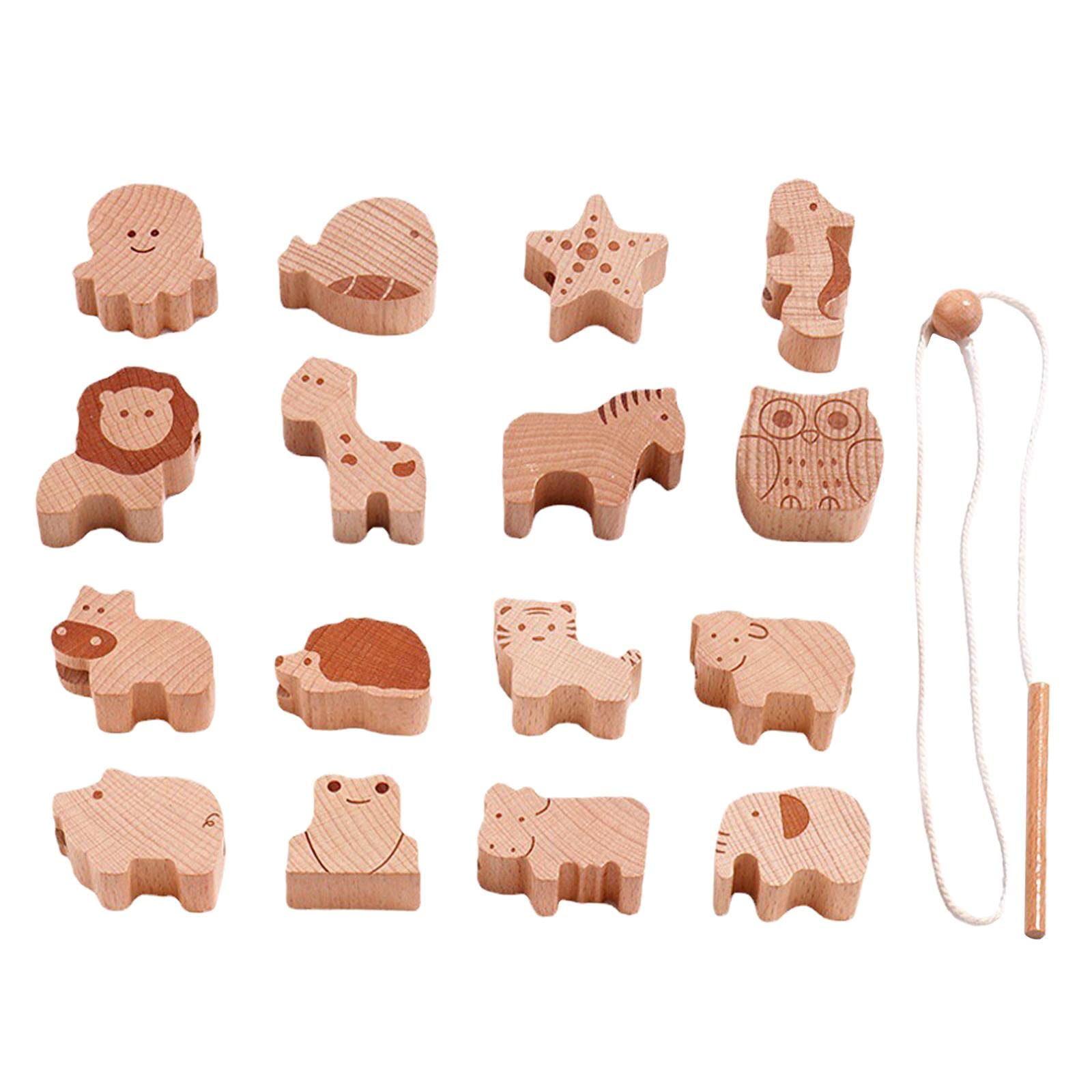 Ilsmysutra Wooden Lacing Beads Toys Fine Motor Skills For Kids Children Birthday Gifts