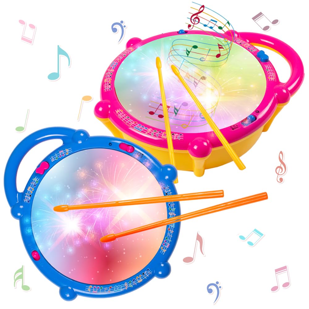 Gooyo Gy16832 Flash Drum Toy With 3D Lights & Sounds | Dynamic Musical Instrument Toy For Kids | Flash Drum Toy For Gifts | As