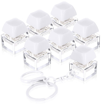 Shappy 6 Pcs Keyboard Fidget Toys  Fidget Keychain  Fidget Keyboard Clicker Keychain Gift  Keychain Button Stress Relief Gifts for mature-themed Office Home School  ADHD Toy  Cool Fidgets(White)
