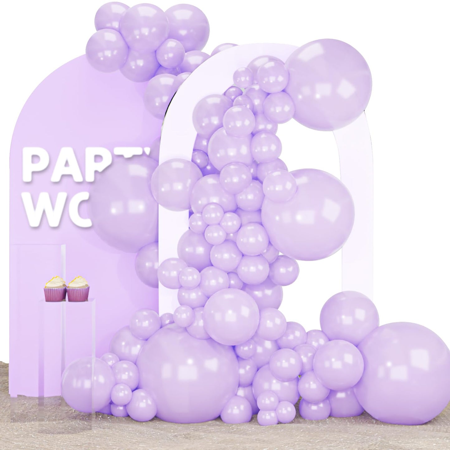 Partywoo Pearl Light Purple Balloons, 138 Pcs Light Purple Balloons Different Sizes Pack Of 18 Inch 12 Inch 10 Inch 5 Inch Purple Balloons For Balloon Garland Or Arch As Party Decorations, Purple-Z32