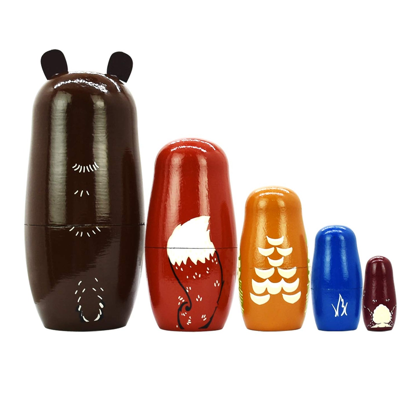 HYCLES Nesting Dolls Russian Matryoshka Wood Stacking Nested Set for Kids Handmade Toys for Children Kids Christmas Birthday Dec