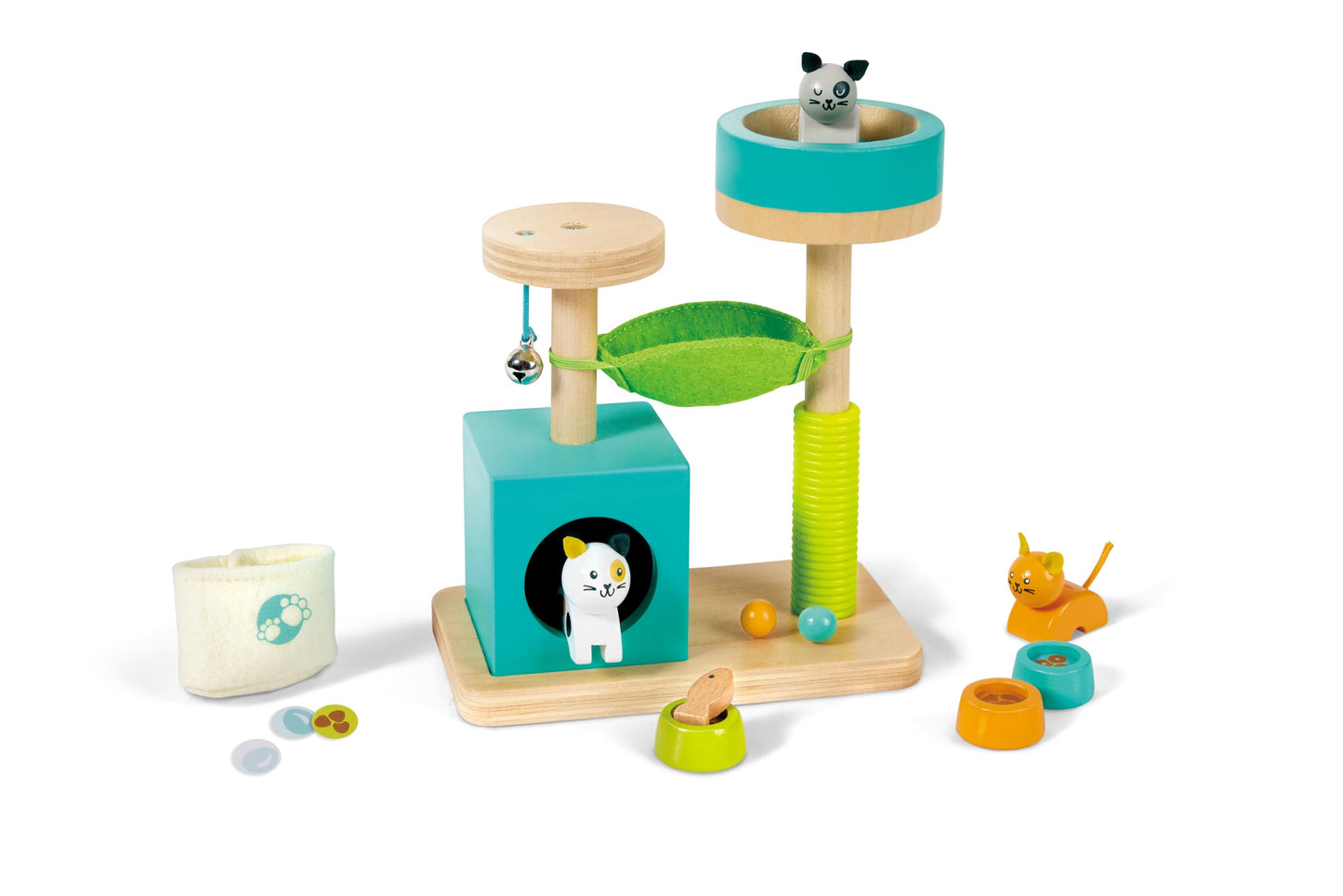 Hape Cute Kitten House Toy Set, Wooden Toys, Dollhouse Accessories
