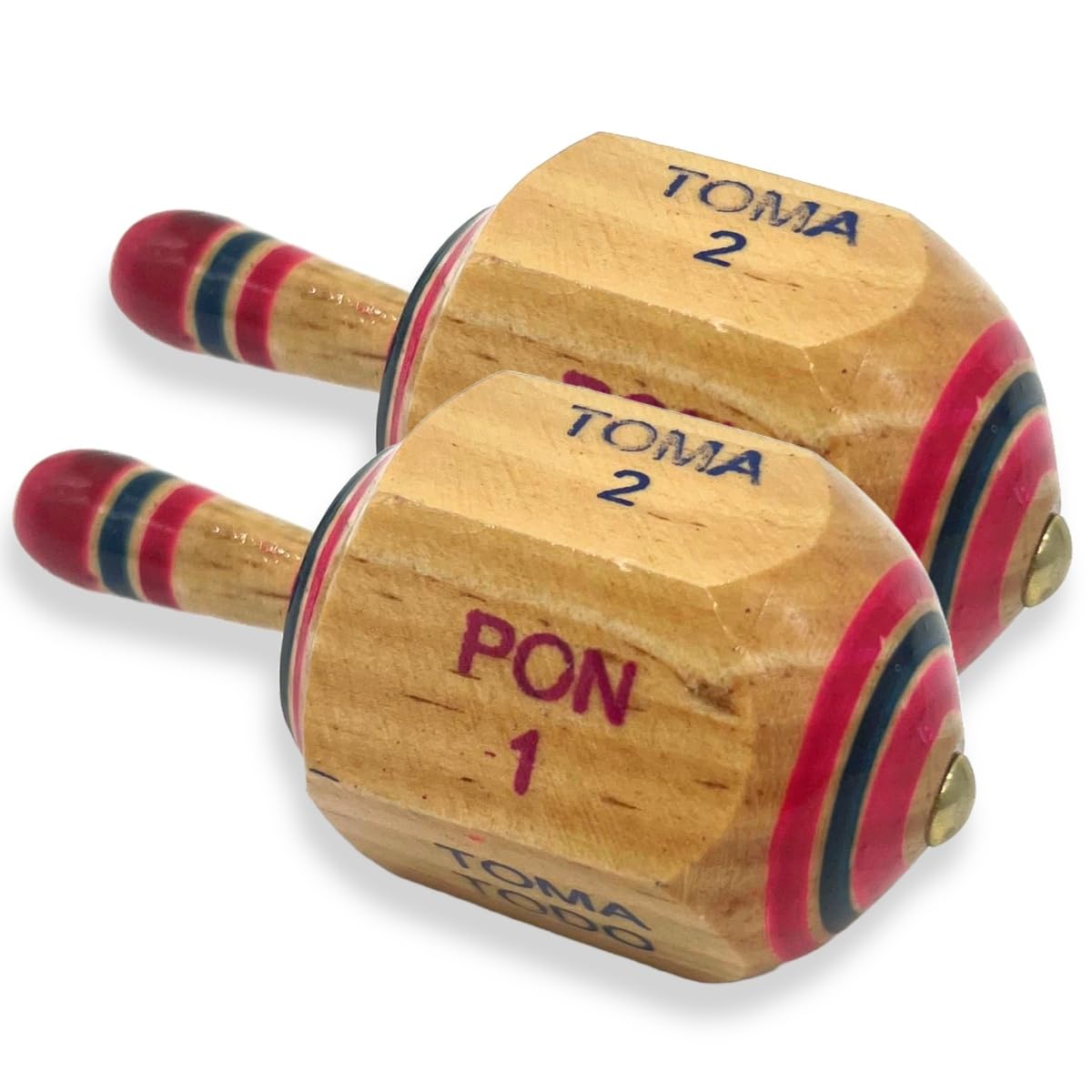 Casa De Queta Toma Todo Mexican Game 3 Inch (2-Pack) - Pirinola Mexicana Spinning Top Game - Premium Mexican Toys, Artesania Mex