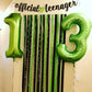 Paticool 40 Inch Green Number Balloon 3, Large Number Foil Balloons Mylar For Girl Boy Birthday Party Celebration Decorations Su