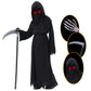 Clothand Grim Reaper Costume Kids Set, Death Scary Halloween Costumes For Kids Boys, Scary Ghost Cosplay Outfit Halloween Party