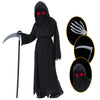 Clothand Grim Reaper Costume Kids Set, Death Scary Halloween Costumes For Kids Boys, Scary Ghost Cosplay Outfit Halloween Party
