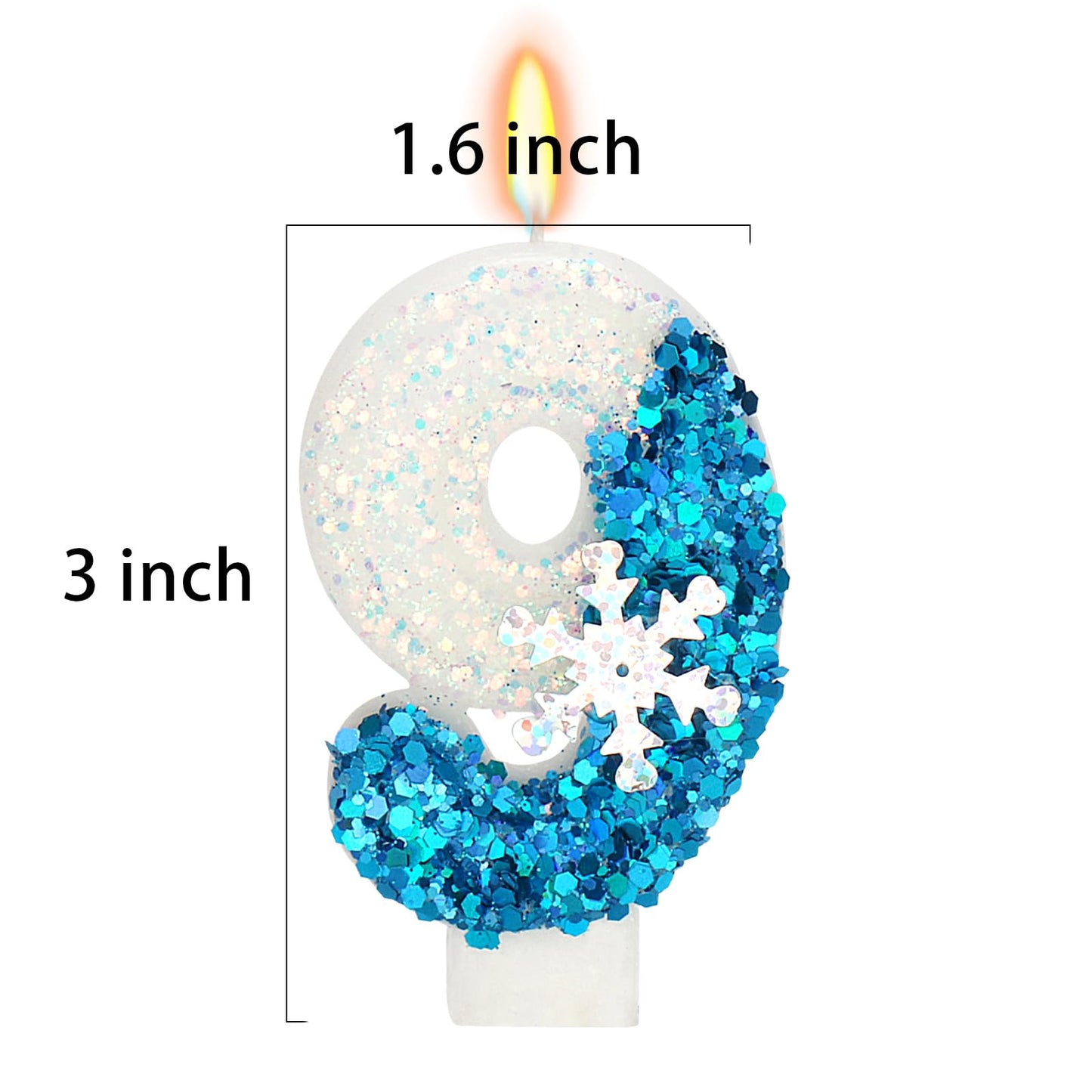 Snow Themed Birthday Candles, Birthday Candle for Party Supplies, Winter Birthday Party Supplies, 2.76 inch Number 29 Candle Cak