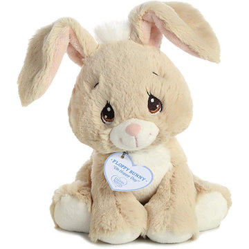 Aurora Inspirational Precious Moments Floppy Bunny Stuffed Animal - Cherished Memories - Enduring Comfort - Brown 8.5 Inches