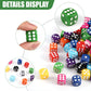 DIYDEC 100pcs 16mm Game Bulk Dice 10 Colors Acrylic 6 Sided Dice Set for Classroom Teaching Math Learning Standard Dice for Part