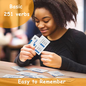 Docdeer Spanish Verbs Flash Cards - 251 Learning Cards for Beginners & Adults - Medium Size - White Paper