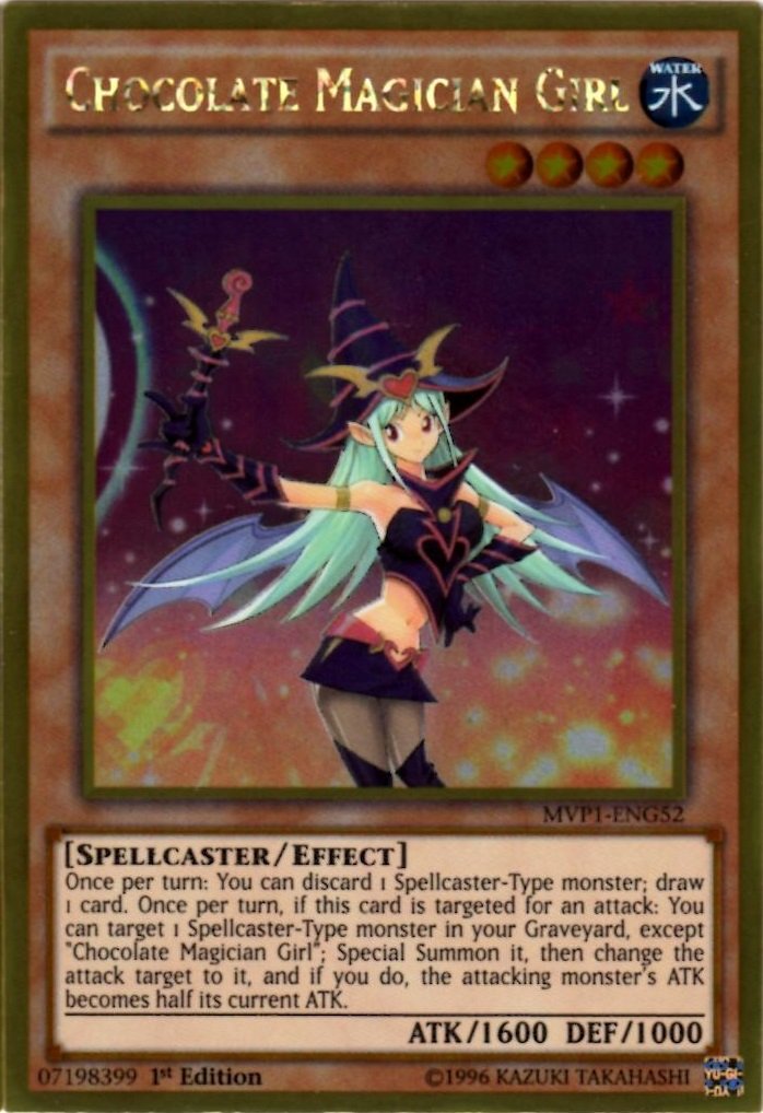 Yu-Gi-Oh! - Chocolate Magician Girl (Mvp1-Eng52) - The Dark Side Of Dimensions Movie Pack Gold Edition - 1St Edition - Gold Rare