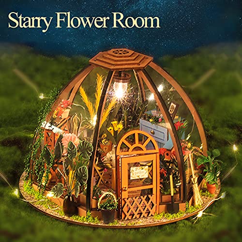 Gudoqi Diy Miniature Dollhouse Kit, Tiny 1:24 Scale House With Furniture, Great Handmade Craft Gift For Birthdays And Easter Day