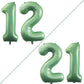 Goer Number 12 Balloons For 12Th Birthday Sweet 12 Party Decorations,42 Inch Jumbo Foil Helium 21 Balloons For 21St Birthday Party Decoration (Sage Green)