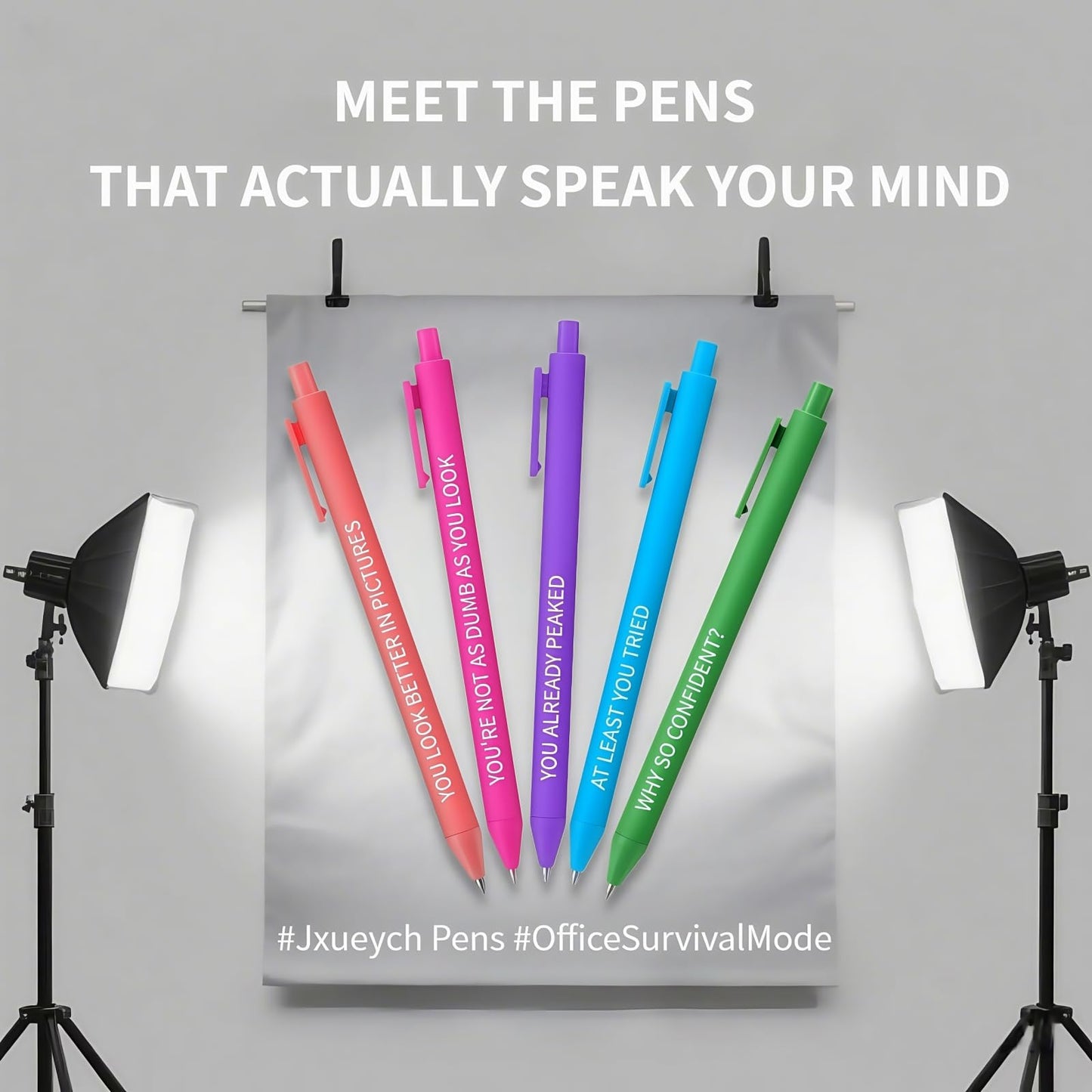 Jxueych 5pcs Sassy AF Aggressive Compliment Pens | Stop Boring Pens | Hilarious Office Prank Gifts for Colleagues  Friends  or Secret Santa
