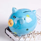 Fovshng Ceramic Piggy Bank For Boys Cute Coin Bank For Kids Birthday Gift Piggy Banks Blue (5X5X4Inch)