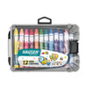 Hauser Artz Wax Crayons - 12 Colors | Non Toxic Crayons | Extra Long Wax Crayons, Pack Of 7 Shades (84 Pcs)