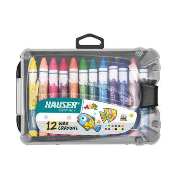 Hauser Artz Wax Crayons - 12 Colors | Non Toxic Crayons | Extra Long Wax Crayons, Pack Of 7 Shades (84 Pcs)
