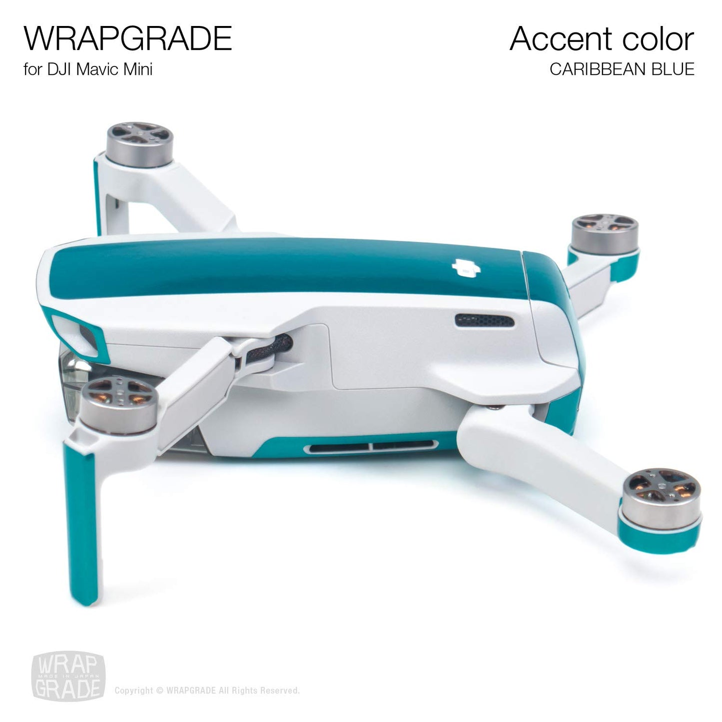 Wrapgrade Skin Compatible With Dji Mavic Mini | Accent Color (Caribbean Blue)