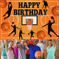 Eeatour Basketball Birthday Party Backdrop Banner, 70.8 x 47.2 Inch, Polyester, Basketball A, Model: backdrop01