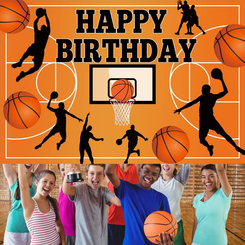 Eeatour Basketball Birthday Party Backdrop Banner, 70.8 x 47.2 Inch, Polyester, Basketball A, Model: backdrop01