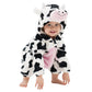 Lonulain Unisex Baby Animal Costume Pajamas, Infant Flannel Hooded Halloween Romper Cosplay Costume/Homewear/Sleepwear (Cow,12-1