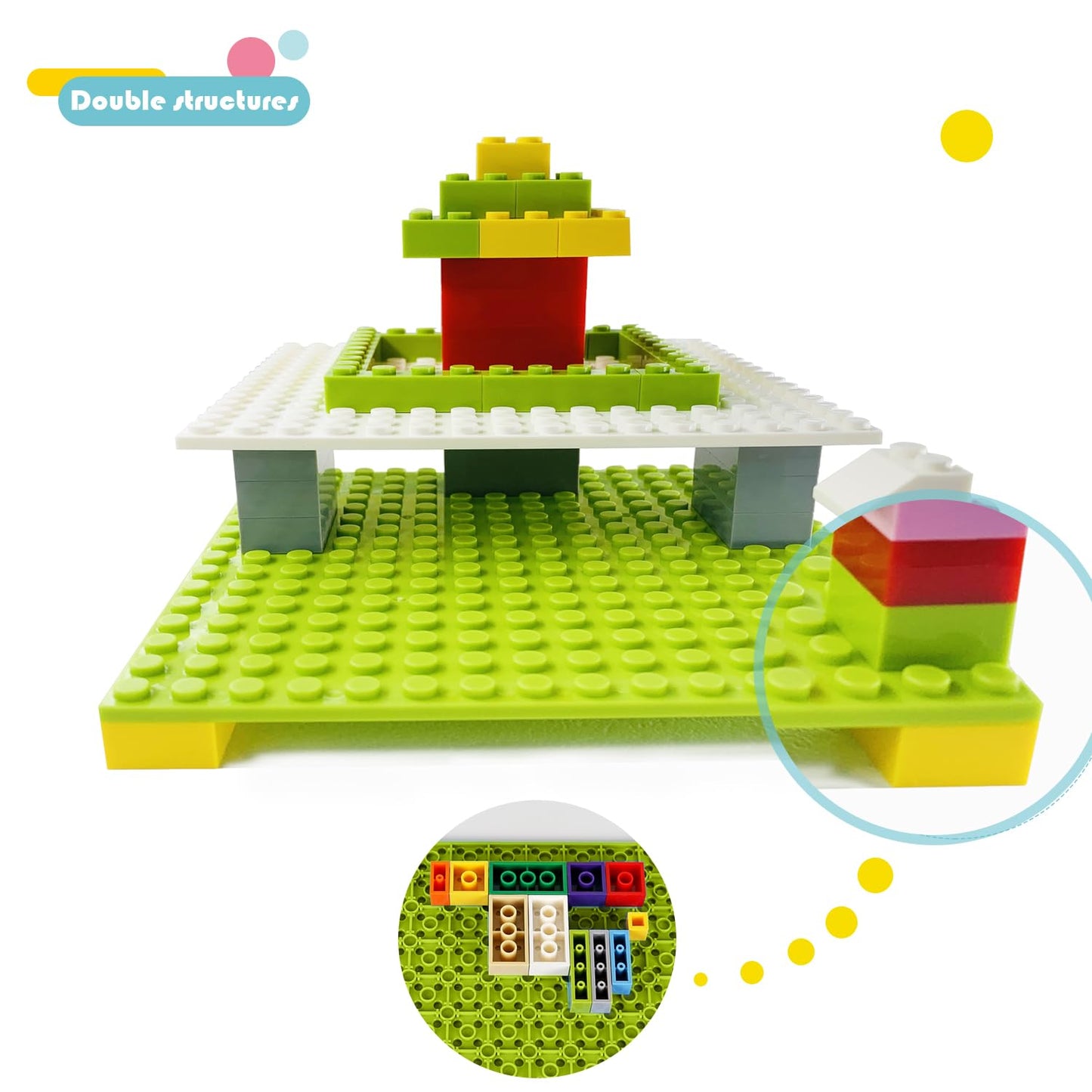 Ekuzi Classic Building Bricks 399 Pieces High Bulk Building Blocks & 2 Pcs Of Base Plate, Building Blocks Box Set Compatible With Lego Classic