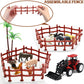 Farm Animals Figures Playset, 40 Pcs Farm Toy Tractor With Plastic Farm Animals Figurines, Farmer And Fence Farm Playset, Farm Figures Farmer Truck Toy With Trailer For Kids Boys Girls Toddlers 3+