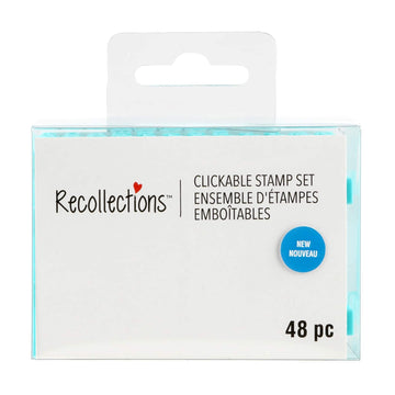 48 Piece Lowercase Clickable Stamp Set by Recollections - Connectable Stamps for Scrapbooking, Cards, Arts & Crafts - 1 Pack