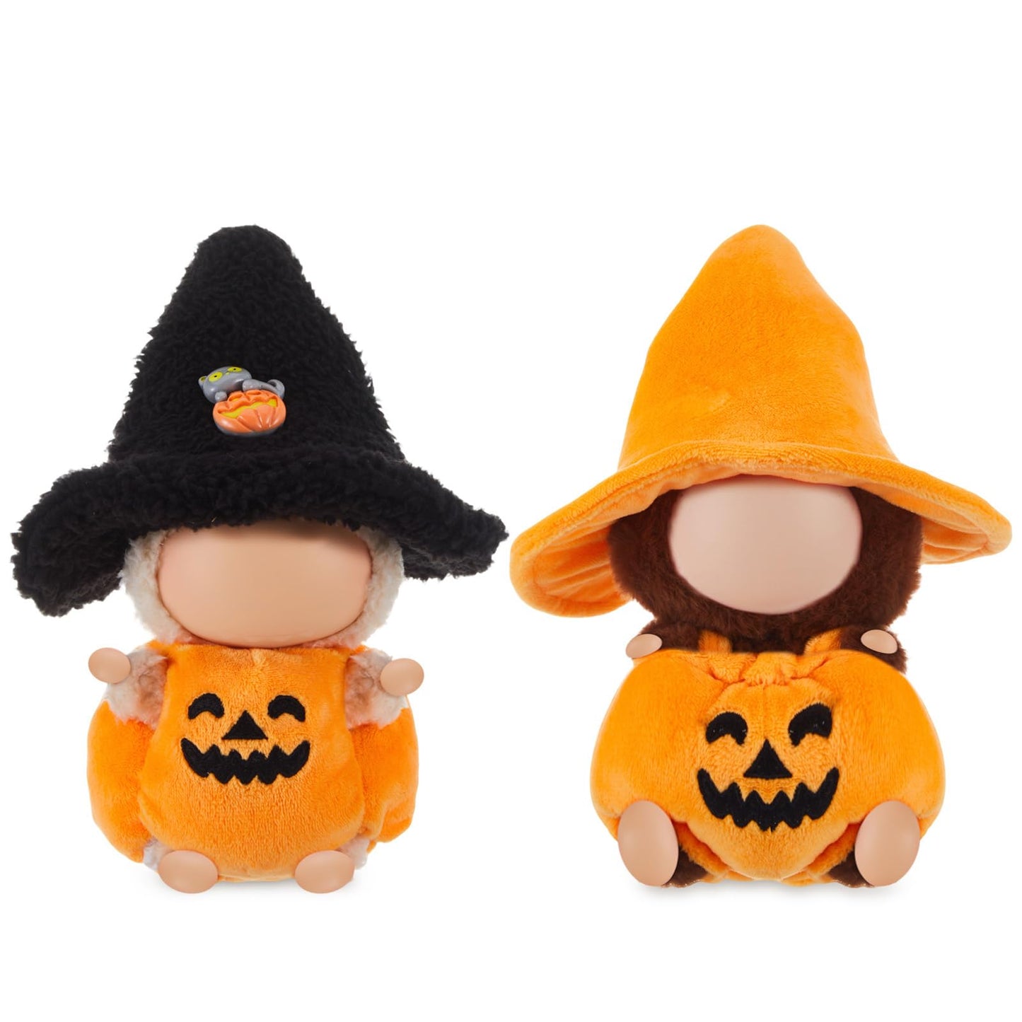 Simgoing 2 Set Clothes Outfits for 17cm Doll Cute Halloween Pumpkin Outfit and Witch Hat Doll Clothes Toys Dress Accessories for Collector Fans Display