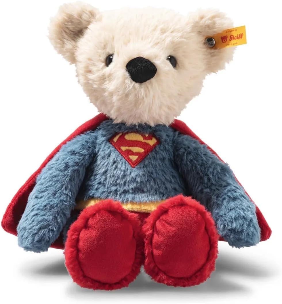 Steiff DC Superhero Teddy Bear - Officially Licensed Plush Toy Collectible enhanced Soft Stuffed Animal for Kids & Collectors  DC Superman 12 Tall